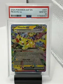 2024 Pokemon Pikachu ex Double Rare Surging Sparks 057/191 PSA 10 GEM MINT - Image 1