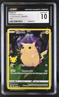 2021 Pokemon Celebrations Pikachu 005/025 Full Art CGC 10 - Image 3