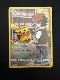 Pokemon Pikachu TCG Full Art Secret Rare Holo - SM Cosmic Eclipse - NM - Image 1