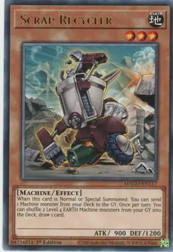 Yugioh Scrap Recycler MAGO-EN117 Rare 1st NM x3 Play Set - Image 1