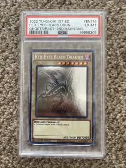 Yu-Gi-Oh Red-Eyes Black Dragon Ghost Rare 1st Edition GFP2-EN176 PSA 6 (real 9) - Image 1