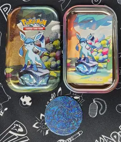 Prismatic Evolution Glaceon Eeveelution Pokemon Card Game Tin TCG NO CARDS - Image 1