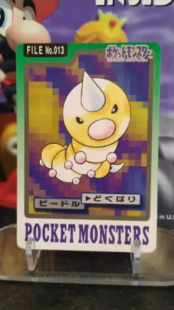 Vtg 1997 WEEDLE Pocket Monsters POKEMON Japanese Bandai Trading Card File No. 13 - Image 1
