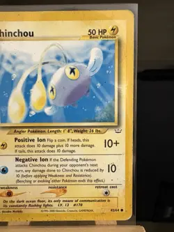 CHINCHOU - 42/64 Neo Revelation MP - Regular Common - Pokemon TCG Card - Image 3