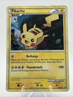 Pokemon Pikachu Holo Black Star Promo HGSS03 2010 Rare HeartGold Card MP - Image 1