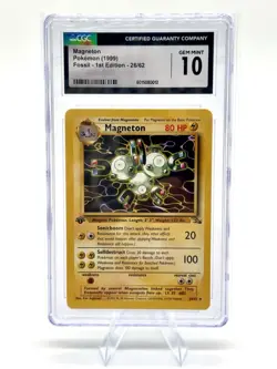 CGC 10 GEM MINT Magneton 1999 Fossil 1st Edition 26/62 Pokemon Card - Image 1