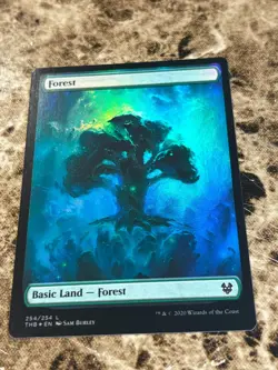 FOREST Magic MTG Theros Beyond Death Foil Full Art - Image 1