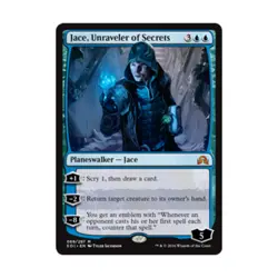 WOTC MtG Shadows Over Innistrad Jace, Unraveler of Secrets (MR) (Foil) EX - Image 1