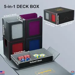 Ultimate Commander Deck Box for MTG/TCG - 5-in-1 Storage for 400+ Cards & Dice - Image 4