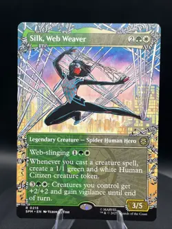 Silk, Web Weaver NM Borderless Regular #215 MTG Marvel's Spider-Man - Image 1