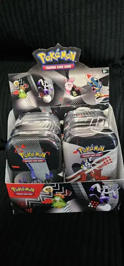 Pokemon TCG Black Bolt And White Flare Unova Mini Tin Set of 6 with Display Box! - Image 1