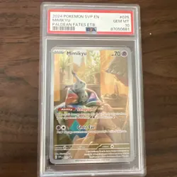 2024 Pokemon SVP EN Paldean Fates ETB #075 Mimikyu PSA 10 GEM MINT - Image 1