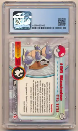 1999 POKEMON TOPPS SERIES 1-9 BLASTOISE SILVER FOIL #09 CGC 8.5 - Image 2
