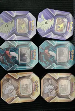 Pokemon TCG Triple Whammy Tins Tyranitar, Darkrai, Slaking 6 Tins - Image 1