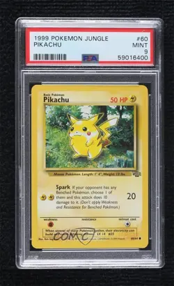 Pikachu Pokemon Jungle PSA 9 MINT 1999 - Image 1