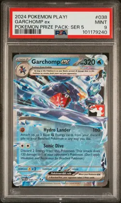 2024 POKEMON PLAY! POKEMON PRIZE PACK: SER 5 #038 GARCHOMP EX PSA 9 - Image 1