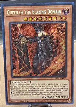 Yugioh! Queen of the Blazing Domain MP25-EN147 Prismatic Secret Rare - Image 1
