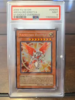 PSA 9 Archlord Kristya Stardust Overdrive SOVR-EN096 Secret Rare Yugioh! - Image 1