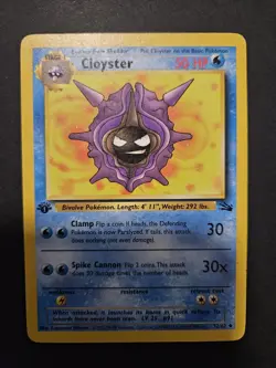 Pokemon Cloyster 32/62 Fossil 1st Edition Uncommon Card MP - Image 1