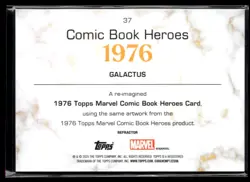 2025 1975 Topps Marvel Refractor Galactus Heroes Card #37 - Image 2