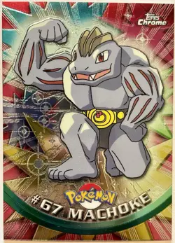 MACHOKE #67, Series 1 - 2000, Topps TV Animation Edition Chrome Pokemon Card - Image 1