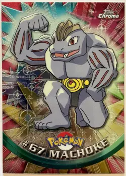 MACHOKE #67, Series 1 - 2000, Topps TV Animation Edition Chrome Pokemon Card - Image 2