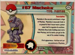 MACHOKE #67, Series 1 - 2000, Topps TV Animation Edition Chrome Pokemon Card - Image 5