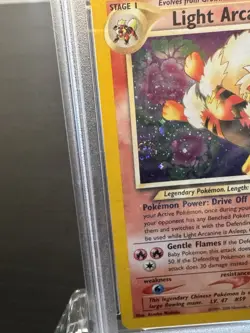 Pokemon Neo Destiny Holo Card 2002 Light Arcanine 12/105 PSA 9 With Swirl - Image 3