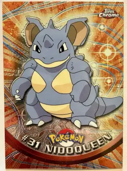 NIDOQUEEN #31, Series 1 - 2000, Topps TV Animation Edition Chrome Pokemon Card - Image 1