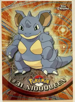 NIDOQUEEN #31, Series 1 - 2000, Topps TV Animation Edition Chrome Pokemon Card - Image 2
