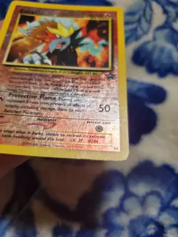 HEAVY PLAYED Pokemon Card - Entei #34 Black Star WOTC Movie Promo Reverse Holo - Image 2