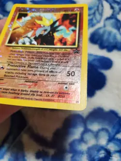 HEAVY PLAYED Pokemon Card - Entei #34 Black Star WOTC Movie Promo Reverse Holo - Image 3