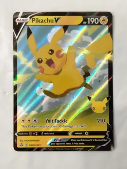 Pikachu V - Promo SWSH143 Pokemon Card Game Celebrations - Image 1