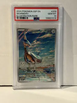 2024 POKEMON SSP EN-SURGING SPARKS ILLUSTRATION RARE #209 SKARMORY PSA 10 - Image 1