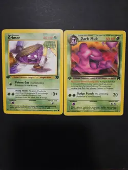 Dark Muk 41/82 Grimer 57/82 1st Edition - Team Rocket WOTC Vintage Pokemon - MP - Image 1