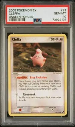 Pokemon CLEFFA 21/115 PSA 10 | Gem Mint | EX Unseen Forces | 2005 | POP 8 - Image 3