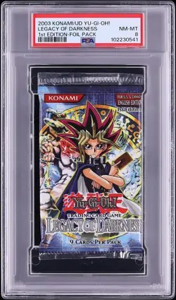 Yugioh PSA 8 Legacy Of Darkness LOD 1st Edition English Booster Pack - POP 43! - Image 1