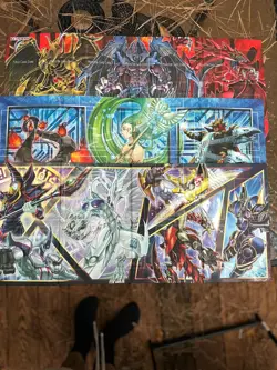 Vintage Yugioh Trading Card Game Cardboard Playmat Lot Of 3 Yu-Gi-Oh Play Mat - Image 1