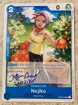 Nojiko OP03-048 One Piece Trading Card Signed - Tiffany Grant/Nojiko Voice Actor - Image 1