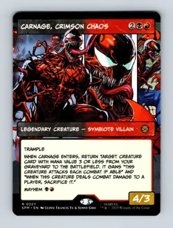 Carnage, Crimson Chaos (Borderless) Marvel's Spider-Man Non-Foil MTG NM - Image 1