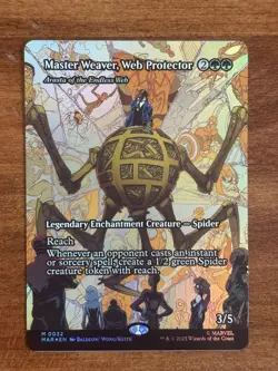 Master Weaver, Web Protector - Borderless FOIL - Marvel Eternal Legal - MTG - NM - Image 1