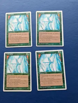 MTG Wall of Ice X4: Fourth Edition - EX - Image 1