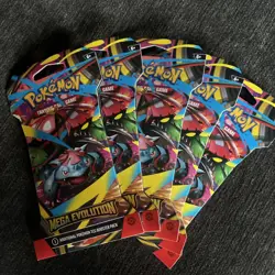 NEW Sealed Pokemon TCG Mega Evolution Sleeved Booster Packs - x5 Booster Packs - Image 1