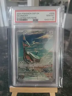 Skarmory Illustration Rare PSA 10 2024 Pokemon Ssp En-Surging Sparks 209/191 - Image 1
