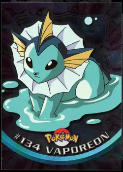 2000 Topps Pokemon TV Animation Edition Series 3 Holo Foil #134 Vaporeon - Image 1