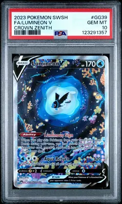 2023 Pokemon SWSH Crown Zenith Lumineon V Galarian Gallery #GG39/GG70 PSA 10 - Image 1