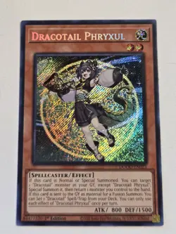 Dracotail Phryxul DOOD-EN023 Secret Rare Yugioh 1st Edition Doom of Dimensions - Image 1