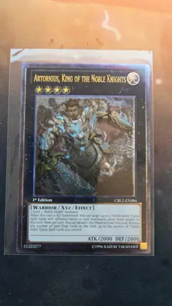 YuGiOh Artorigus King of Noble Knights CBLZ-EN086 1st Edition Ultimate Rare NM - Image 1