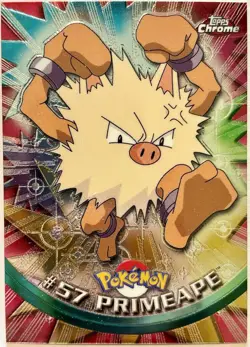PRIMEAPE #57, Series 1 - 2000, Topps TV Animation Edition Chrome Pokemon Card - Image 2