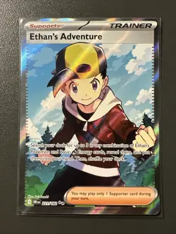 Ethans Adventure Full Art Trainer Card 221/182 Holo Pokemon Destined Rivals - Image 3